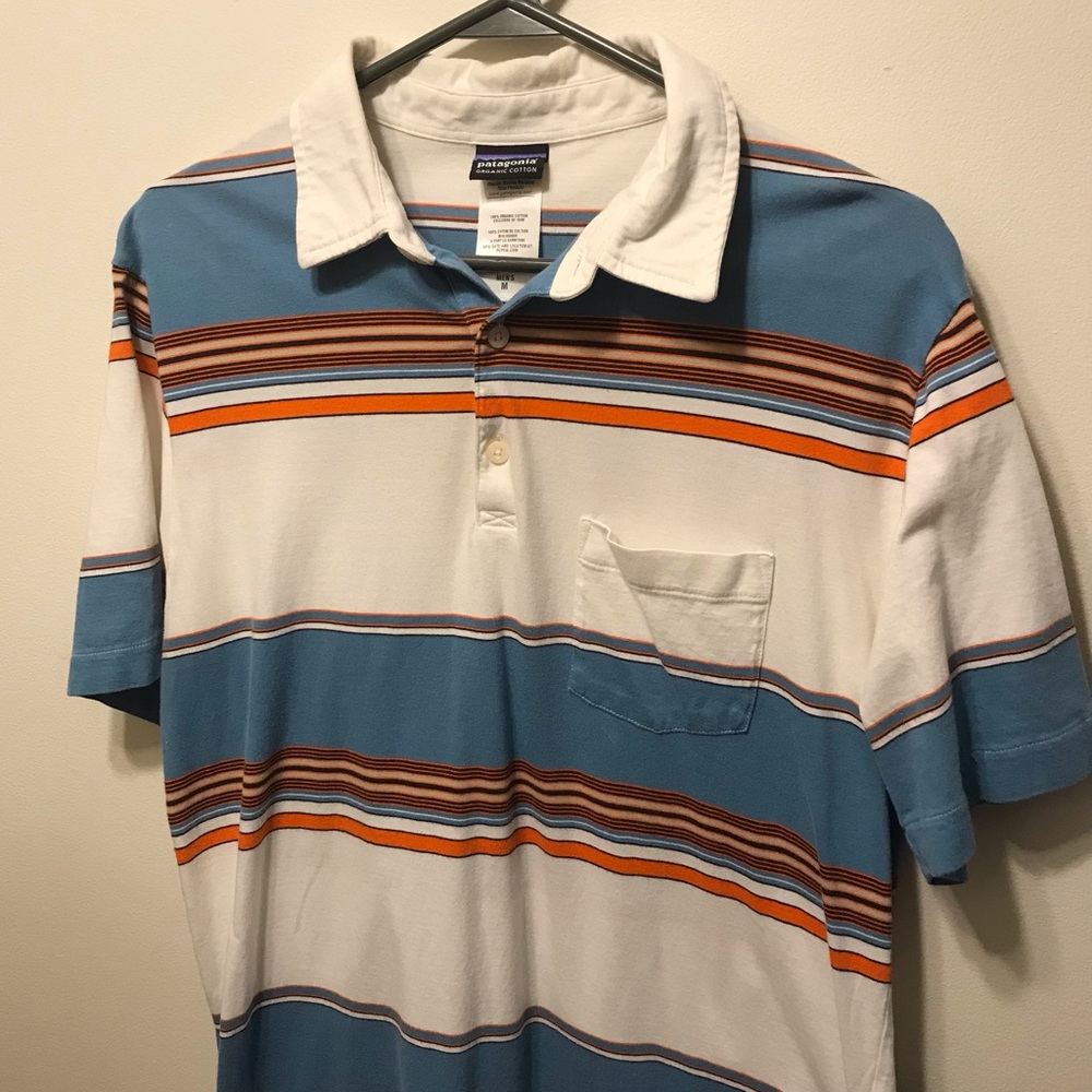 Patagonia Organic Cotton Stripe Polo Shirt